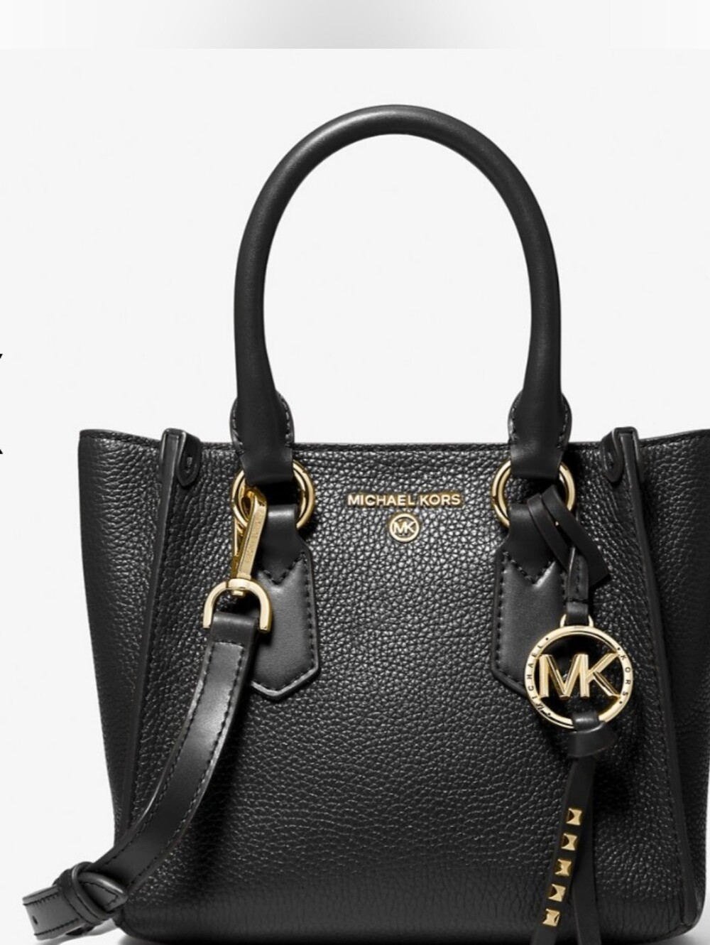 Michael Kors Sm. Black Pebbled Leather Satchel with Gold Accents Authentic* - Picture 2 of 6